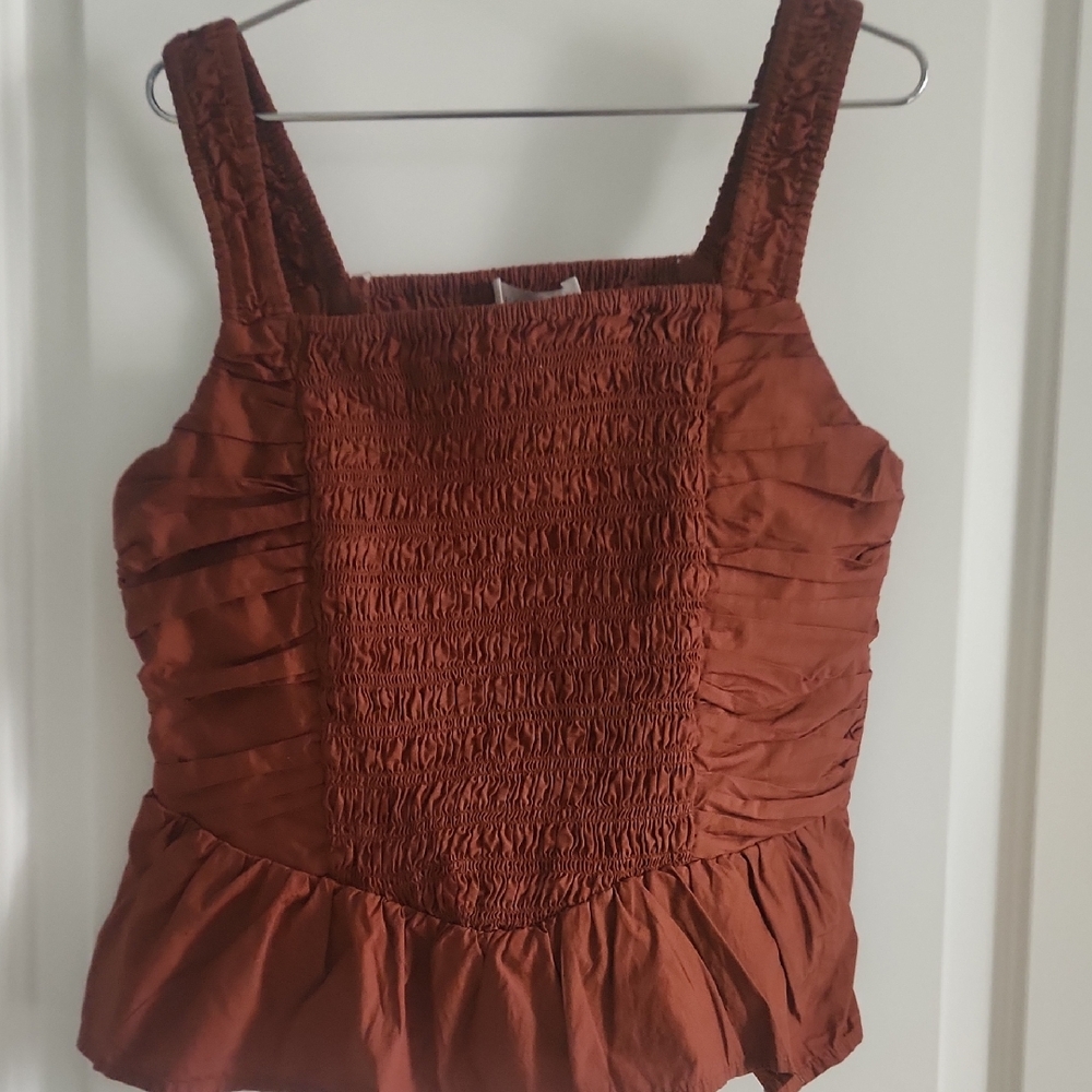 Rust shirred top From LOFT SIZE 8